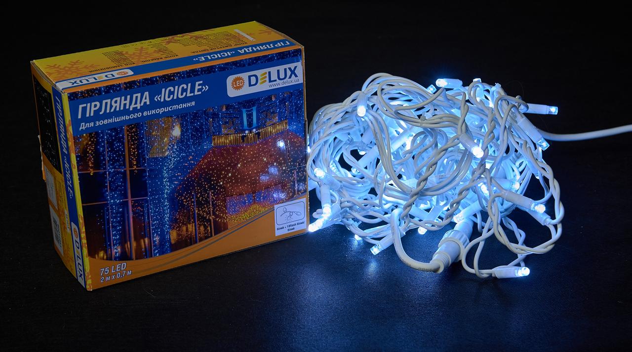 Світлодіодна гірлянда DELUX є icicle 18 flash 2 х 0,7 м 75LED Білий/Білий