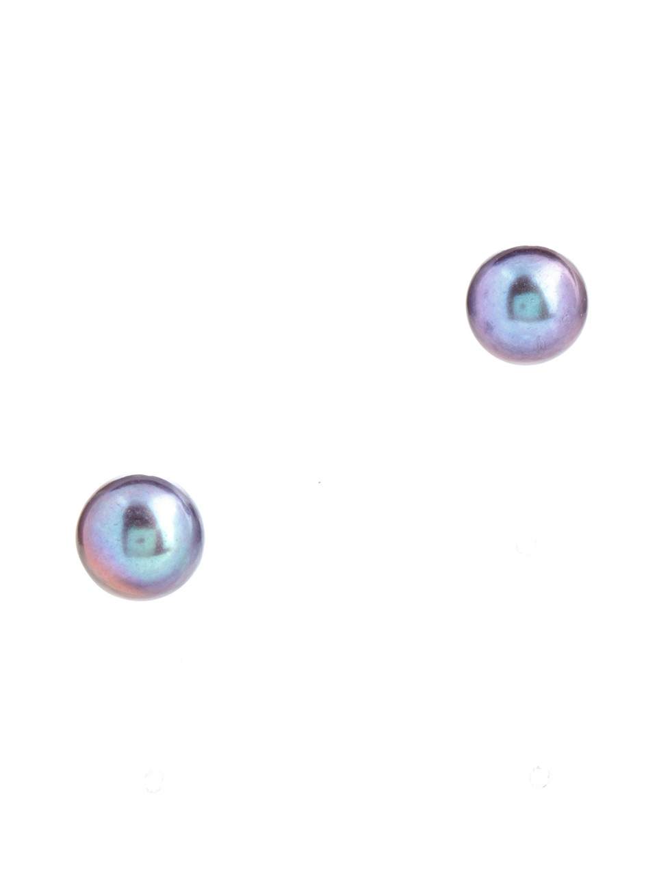 Сережки-пусети срібні з темними перлами Е-542, фото 1