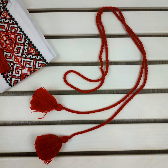 Пояс червоний шнурок Пояс червоний шнурок