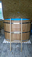 Бочка купель овальная SaunaLux (140х80 см, 500 л) с полипропиленовой вставкой