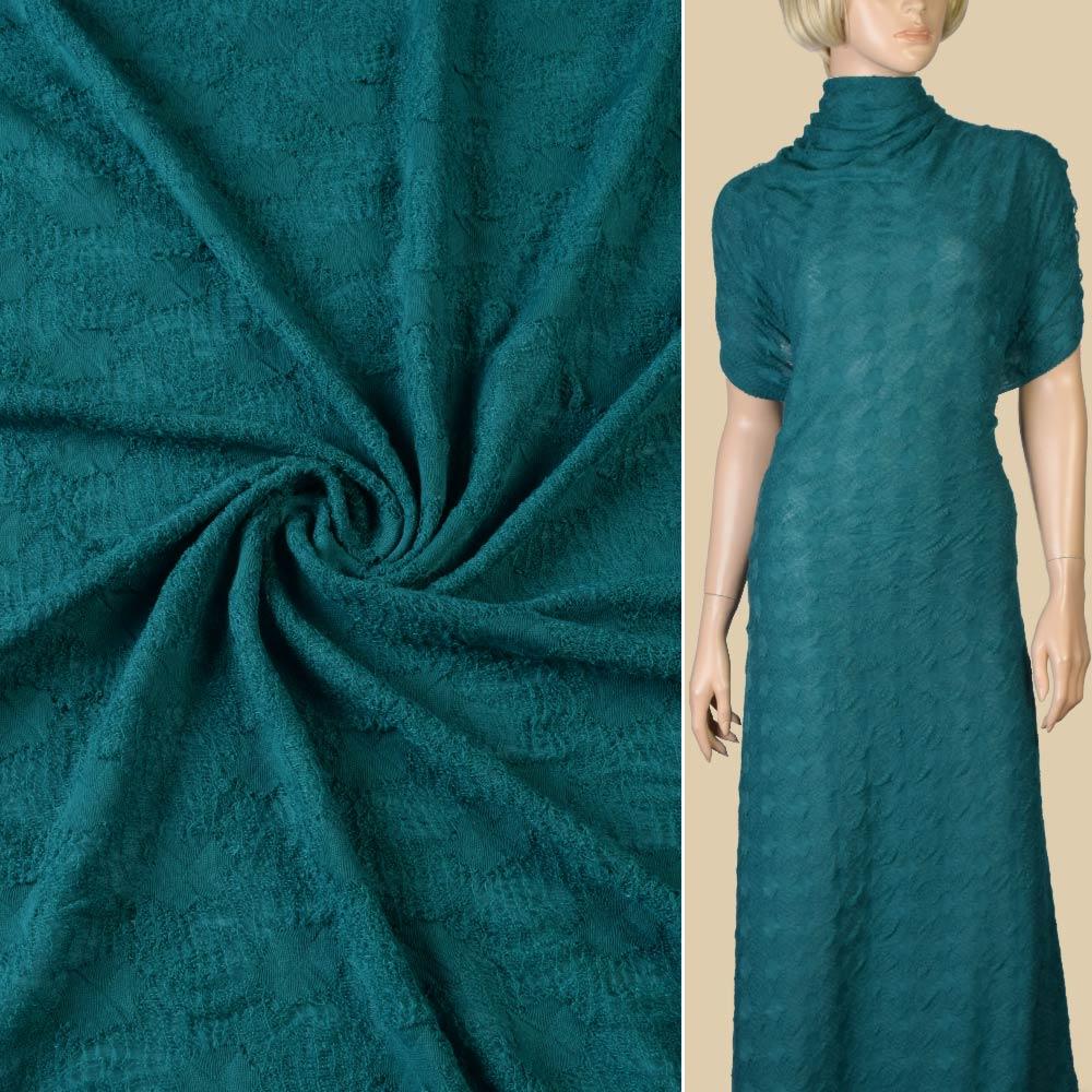 Трикотаж з шовком ажур двошаровий листя морська хвиля, ш.153