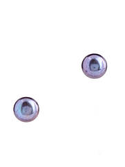 Сережки-пусети срібні з темними перлами Е-547