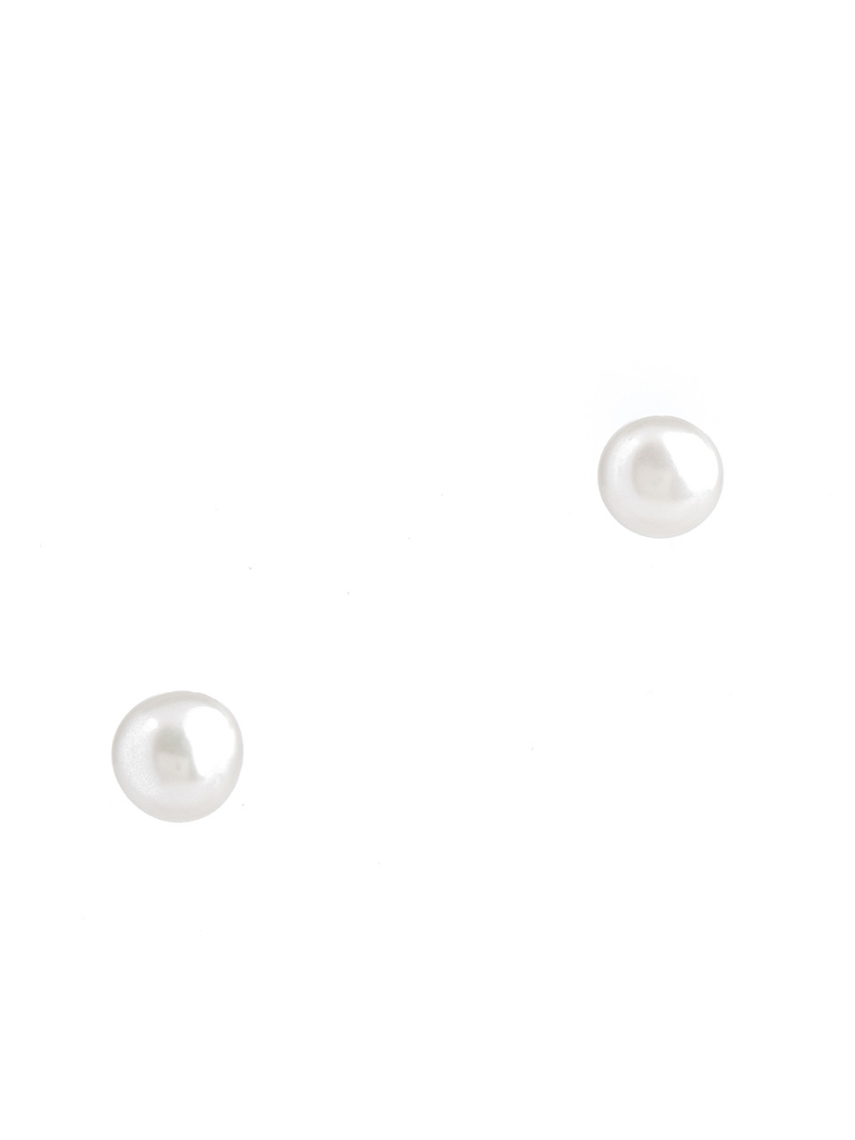 Сережки-пуссети срібні з білими перлами Е-545, фото 1