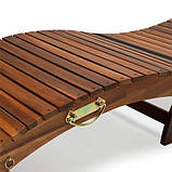 Розкладний шезлонг, лежак дерев'яний, фото 4