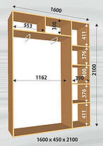 Шафа-купе 2 двері Стандарт 160х45 h-210, ТМ Фенікс, фото 2