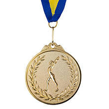 Медаль спортивна зі стрічкою Гімнастика (метал, d-6,5 см, 35 g, 1-золото, 2-срібло, 3-бронза) 10 шт.