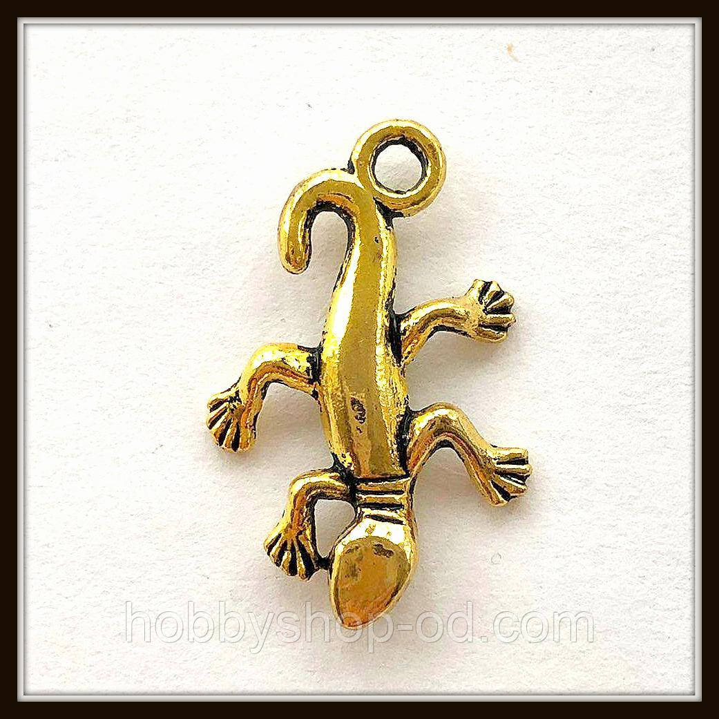 Метал. підвіска "ящірка" золото (см) 12 шт. в уп., фото 1