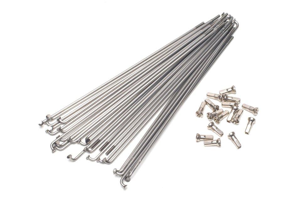 Спиця 255 mm SLE Нержавійка, Срібляста + Ніпель