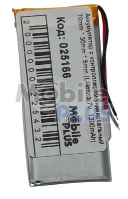 Акумулятор з контролером універсальний 70*30*5mm (Li-ion, 3.7V, 1200mAh), фото 1