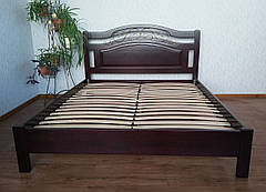 Ліжко півтораспальне з ортопедичним підставою для спальні з дерева від виробника "Фантазія Преміум", фото 3