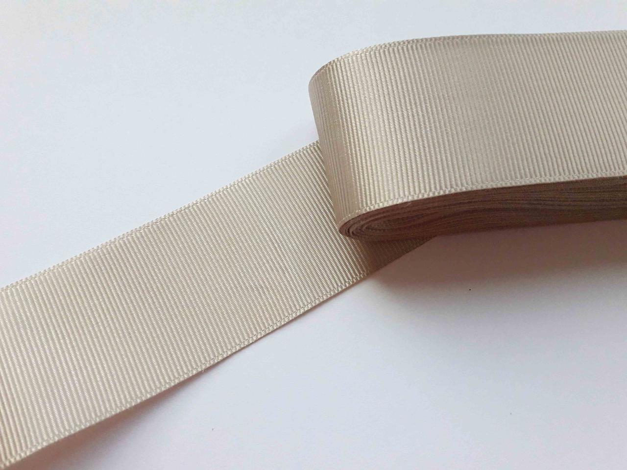 Тасьма репсова стрічка широка Стрічка репсова 4 см 40 мм, бежева 07. Туреччина