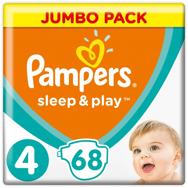 Підгузники дитячі Pampers Sleep&Play Maxi 4 (7-14 кг) Jumbo Pack 68 шт