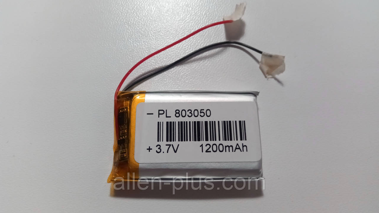 Акумулятор з контролером заряду Li-Pol PL803050 3,7V 1200mAh (8*30*50 мм)