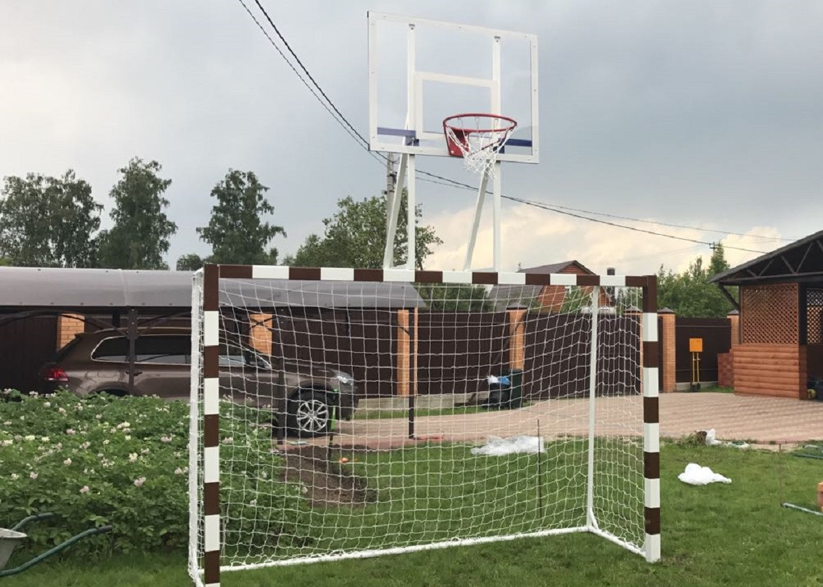 Ворота для міні футболу та гандболу з баскетбольним щитом