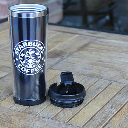 Термокухоль Starbucks Coffee з пластмасовою кришкою-поїлкою 420 мл, фото 2