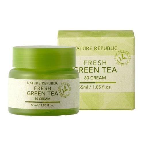 Зволожувальний крем з екстрактом зеленого чаю Nature Republic Fresh Green tea 80%