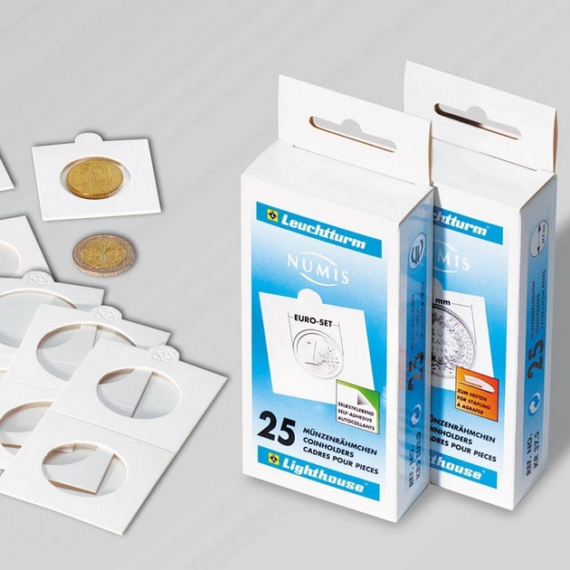 KRS22.5/G Холдери на клейовій основі 22,5 мм, Leuchtturm (білі)