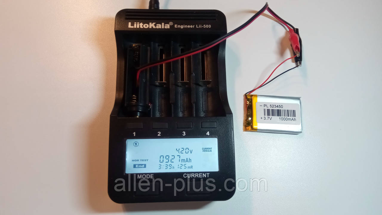 Аккумулятор с контроллером заряда Li-Pol PL523450 3,7V 1000mAh (8*30*50мм) - фото 5 - id-p824658326