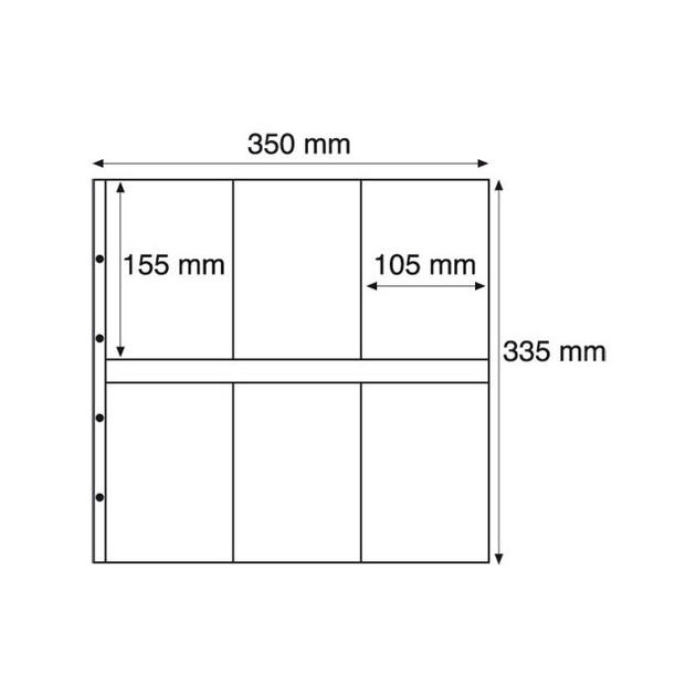 MAX3S Лист до альбому MAXIMUM, 2x6 кишень по  155x105 мм, чорний