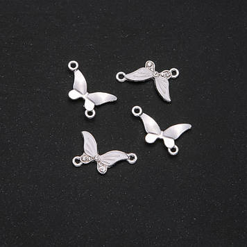 Фурнітура Коннектор Метелик біла емаль 24х12мм фас. 4шт.