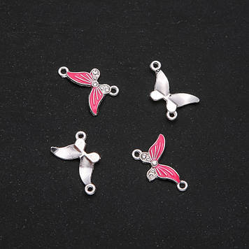 Фурнітура Коннектор Метелик малинова емаль 24х12мм фас. 4шт.