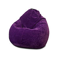 Безкаркасне крісло мішок Флок PufOn, L, Фіолетовий, Фіолетовий