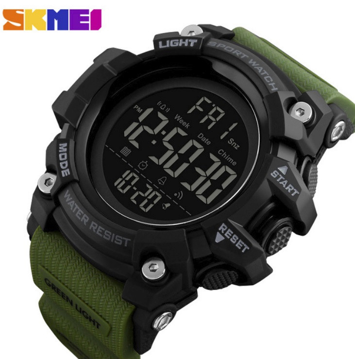 Спортивные Электронные Мужские Часы Skmei 1384 Green — Купить Недорого ...