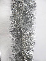 Мишура Новогодняя d=50 мм, длинна 2,5 метра серебро