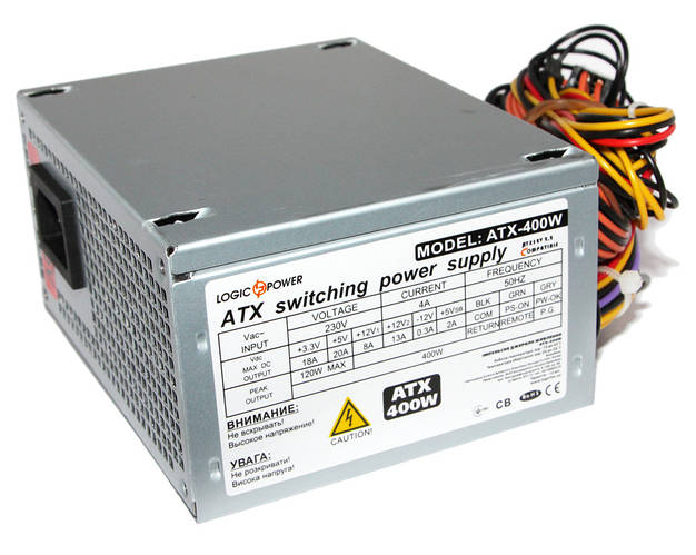 Блок питания LogicPower 400W mATX-400, 400W, microATX, цена 630 грн ...