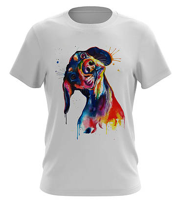 Чоловіча молодіжна футболка "Кольоровий Собака", фото 2