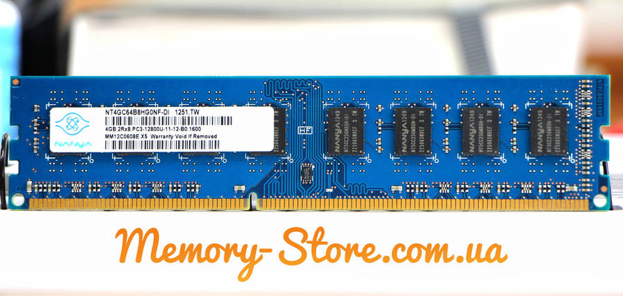 Оперативна пам'ять для ПК DDR3 Nanya 4Gb 2Rx8 PC3-10600 1333MHz Intel і AMD, б/в, фото 1