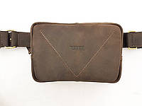 Современная и стильная мужская сумка на пояс из натуральной кожи VATTO коричневый