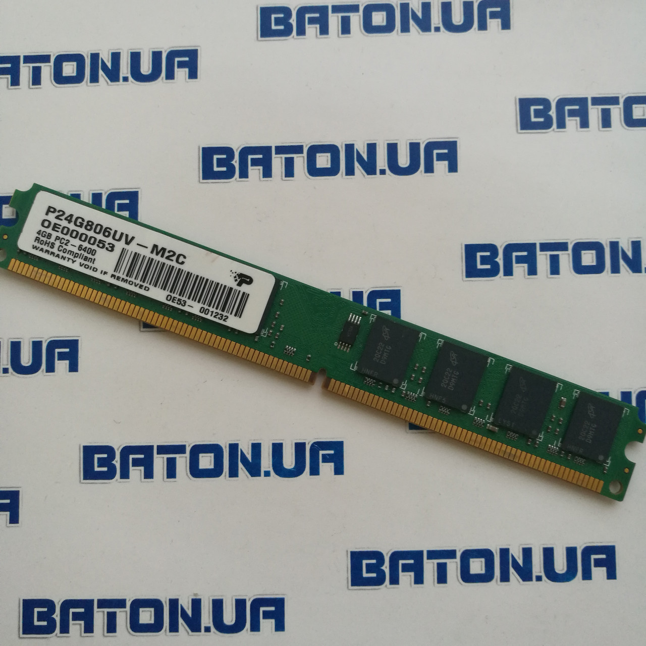 Оперативная память Patriot DDR2 4Gb 800MHz PC2 6400U LP CL6 (P24G806UV-M2C)