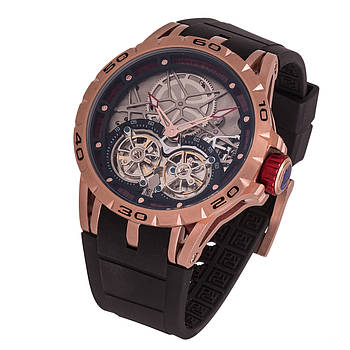 Roger Dubuis Excalibur Double Tourbillon Golden Black механічні годинники ААА класу