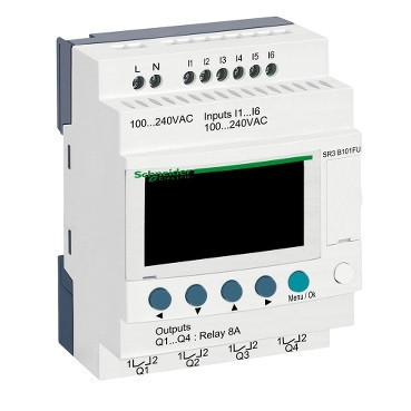 ZELIO КОНТРОЛЕР 6ВХ/4ВИХ.РЕЛЕ, 100..240 V AC SR2A101FU