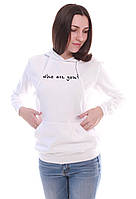Тепла біла кофта з капюшоном жіноча WhoAreYou?, фото 3
