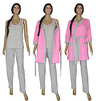NEW! Жіночі домашні комплекти для сну і вдома - піжама і халат - серія Mindal Soft Grey&Pink ТМ УКРТРИКОТАЖ!