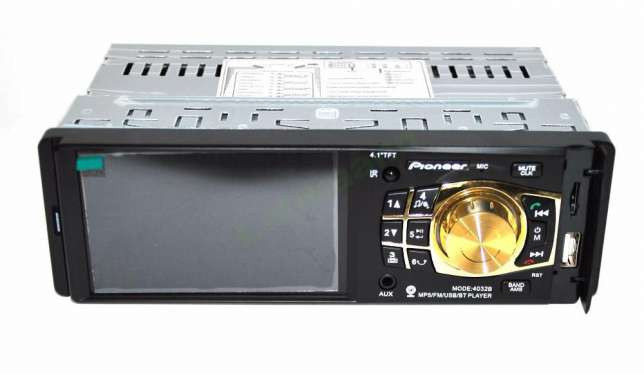 Автомагнітола Pi 4032B Bluetoth — 4,1" TFT USB + SD + AUX — DIVX/MP4/MP3 магнітола (панель незнімна)