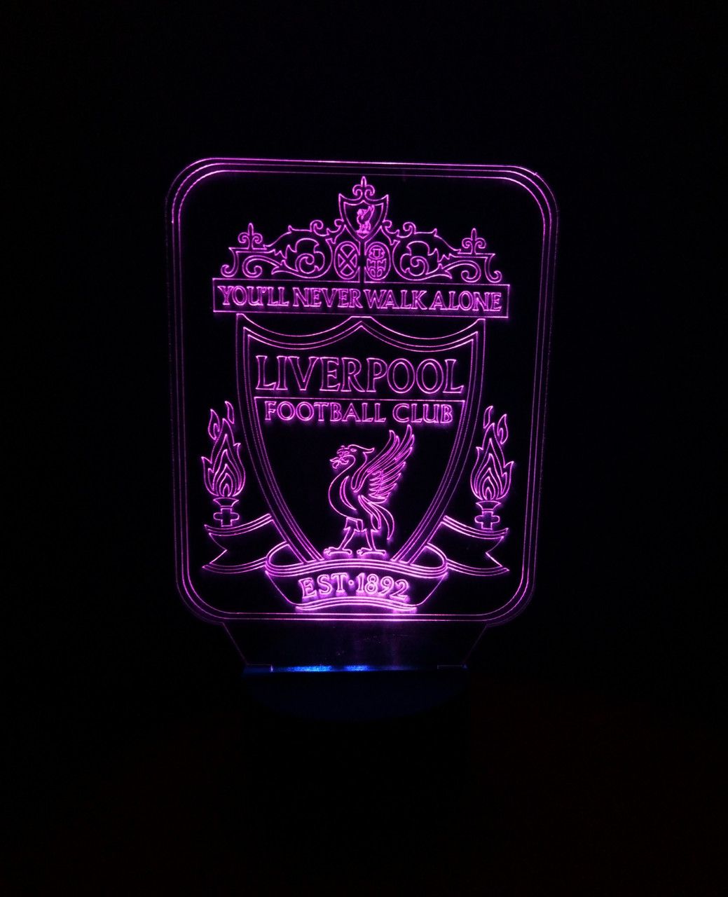 3d-світильник ФК Ліверпуль, 3д-нічник, кілька підсвічувань (на батарейці), фото 1