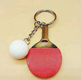 Брелок у вигляді ракетки з кулькою для настільного тенісу, пінг-понгу ЧОРНИЙ SKU0000994, фото 10
