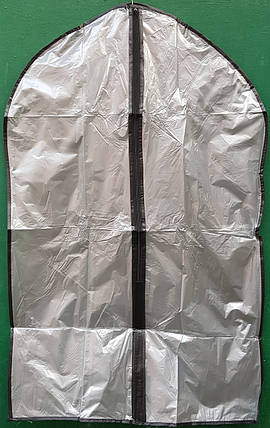 Чохол для зберігання одягу поліетиленовий сіро-прозорого кольору. Розмір 60х137 см, фото 2