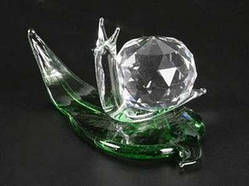 Кришталева фігурка Равлик на аркуші / Кришталева фігурка Равлик на аркуші 8 см