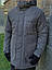 Парка і рукавички чоловічі зимові подовжена куртка до -25°C чорна, фото 7