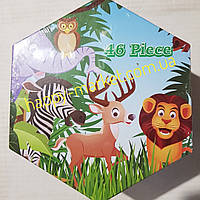 Набор для детского творчества Дикие животные (46 предметов) шестигранный