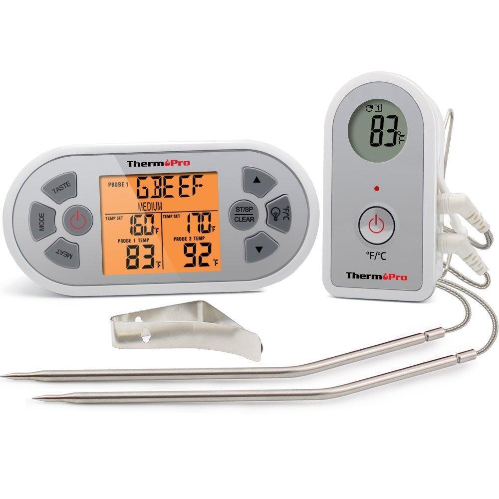 Двоканальний бездротовий термометр ThermoPro TP-22 (0 ..+300 °С; до 100 м) зі щупом для приготування їжі