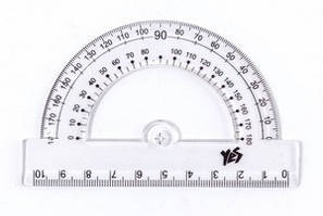 Транспортир пластиковий 10см Yes з лінійкою (36)