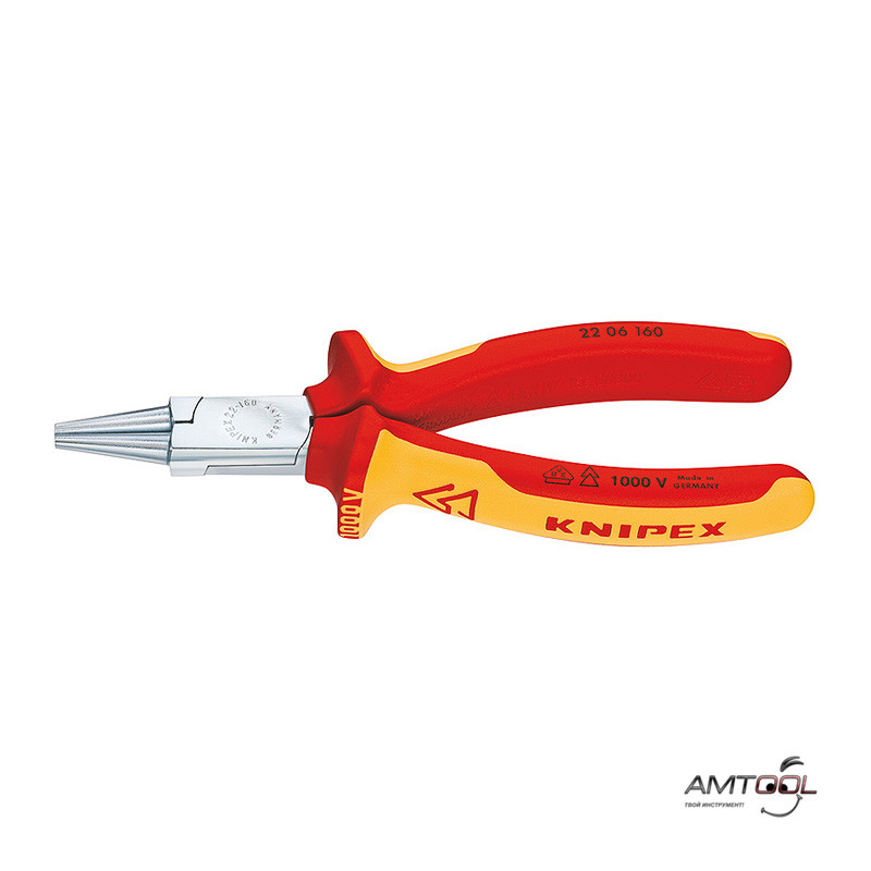 Круглогубці VDE 160 мм — Knipex 22 06 160
