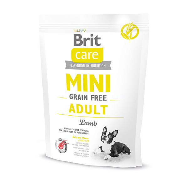 Корм для собак міні порід з ягням Brit Care GF Adult Mini Lamb 400 г