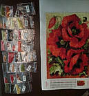 Алмазна вишивка Вогняні маки 30х40 см, повна викладка, квадратні стрази Huacan, фото 4