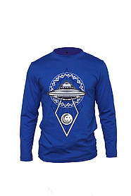 Лонгслів футболка з довгим рукавом синя "НЛО"